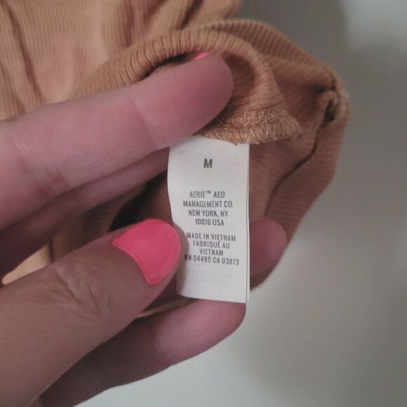 Aerie Real Soft Ribbed Snap Front Tank in Orange Size Medium - Picture 4 of 6